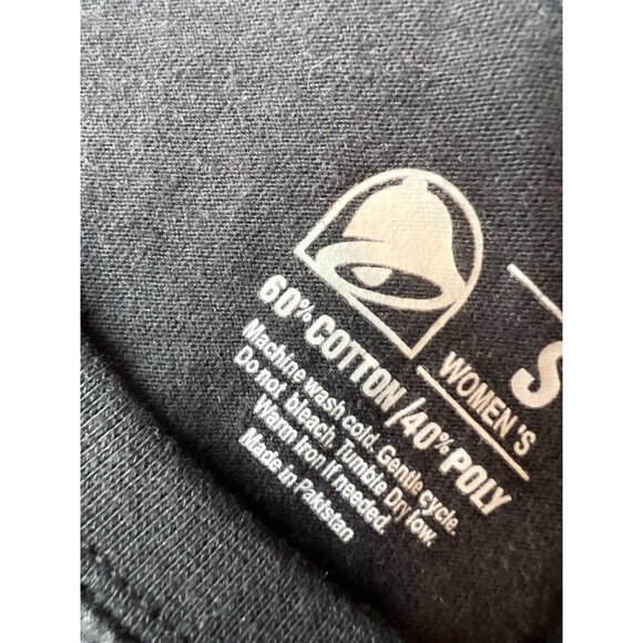 Taco Bell Employee Shirt Black Short Sleeve Button Cuff Size Small Womens - Picture 3 of 8
